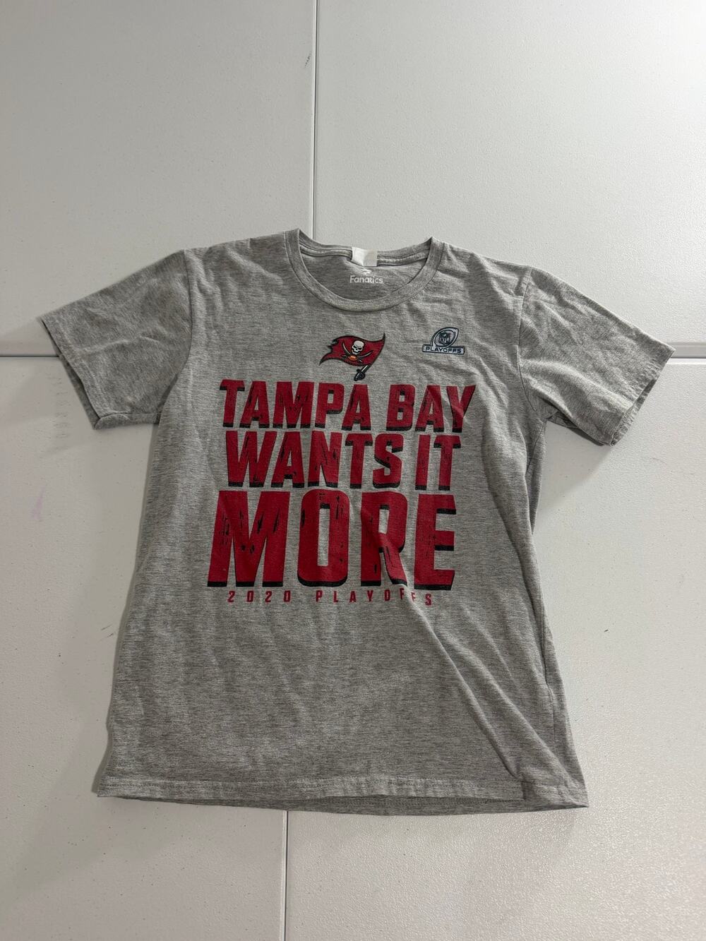 Tampa Bay Buccaneers Wants It More 2020 Playoffs T-Shirt Youth XL Gray Fanatics